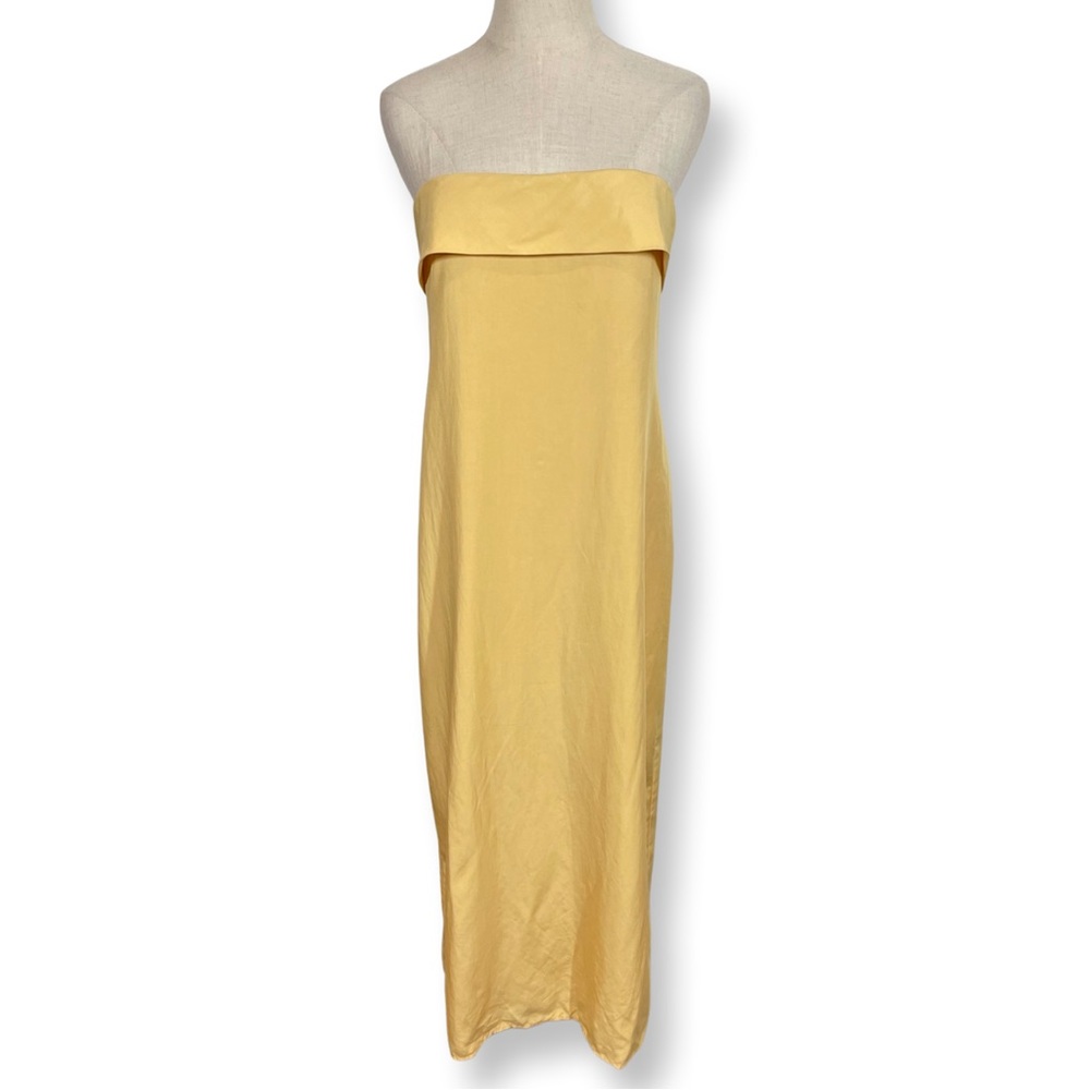 DISSH Strapless Midi Dress in Soft Yellow - Picture 5 of 10
